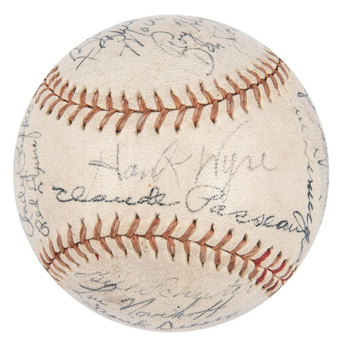 1944 Chicago Cubs Team Signed Official National League Baseball JSA COA