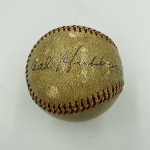 Cal Hubbard Hall Of Fame Signed Autographed Vintage Baseball With JSA COA