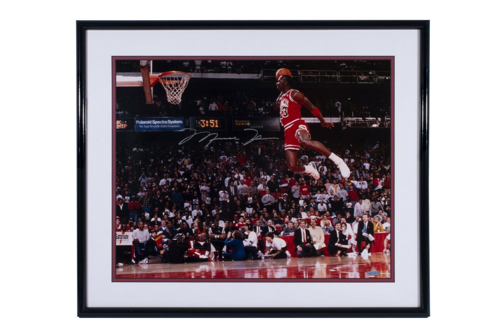 Michael Jordan Signed 1988 Slam Dunk Contest Iconic 16x20 Photo UDA Up —  Showpieces Sports