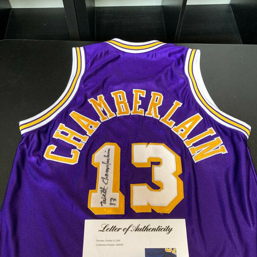 Wilt Chamberlain Signed 1971-72 Los Angeles Lakers Game Model Jersey PSA DNA COA