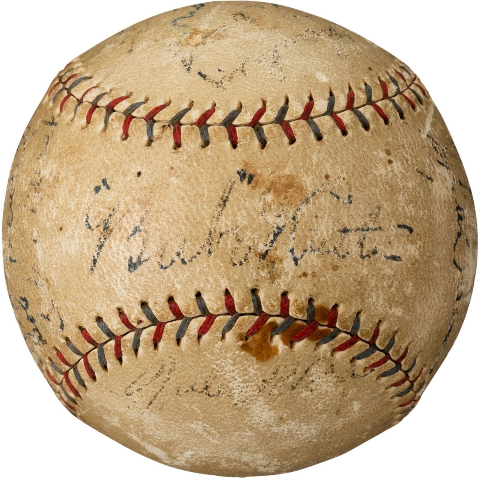 1927 New York Yankees Team Signed Baseball Babe Ruth & Lou Gehrig