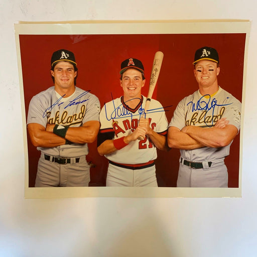 Mark Mcgwire Jose Canseco & Wally Joyner Rookie Signed 11x14 Photo