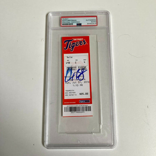 ALEX BREGMAN Astros Rookie Signed Auto 1st MLB Hit Full Ticket 7/31/16 PSA/DNA