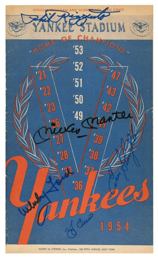 Mickey Mantle Yogi Berra 1954 New York Yankees Team Signed Program Beckett COA