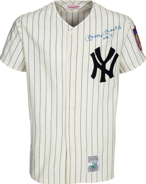 Beautiful Mickey Mantle No. 7 Signed New York Yankees Jersey PSA DNA COA