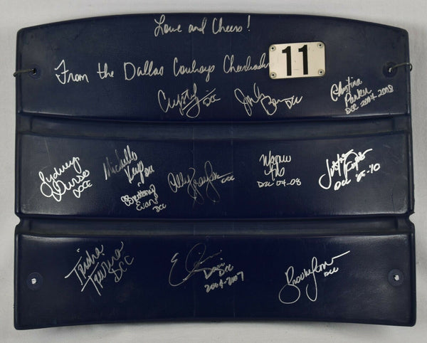 Dallas Cowboys Game Used Stadium Seat Signed by Cowboys Cheerleaders