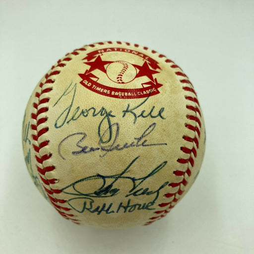 Hall Of Fame Multi Signed Cracker Jack Old Timers Game Baseball Beckett COA