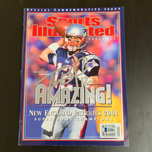 Tom Brady Rookie Signed First Super Bowl Sports Illustrated Magazine Beckett COA