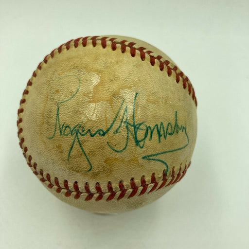 Beautiful Rogers Hornsby Single Signed 1940's American League Baseball JSA COA