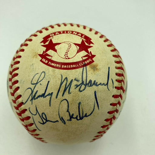 Hall Of Fame Multi Signed Cracker Jack Old Timers Game Baseball Beckett COA