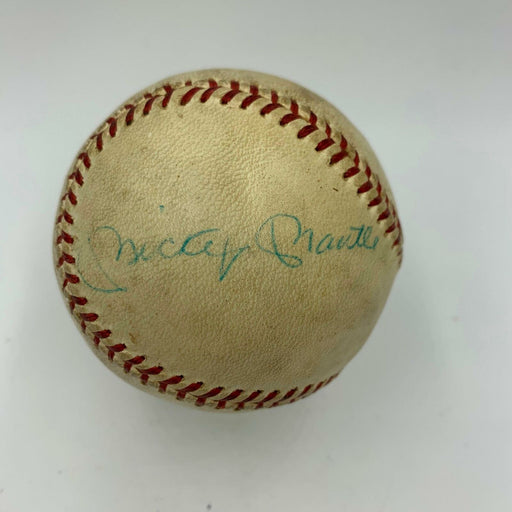 Mickey Mantle Elston Howard Whitey Ford Signed 1960's Game Used AL Baseball JSA