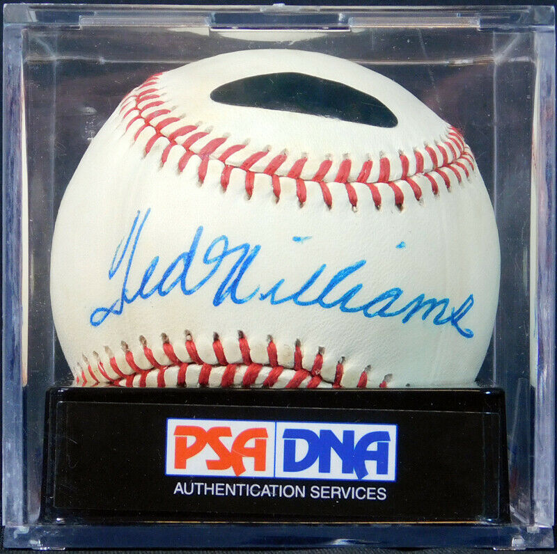 Beautiful Ted Williams Signed American League Baseball PSA DNA Near Mint 8
