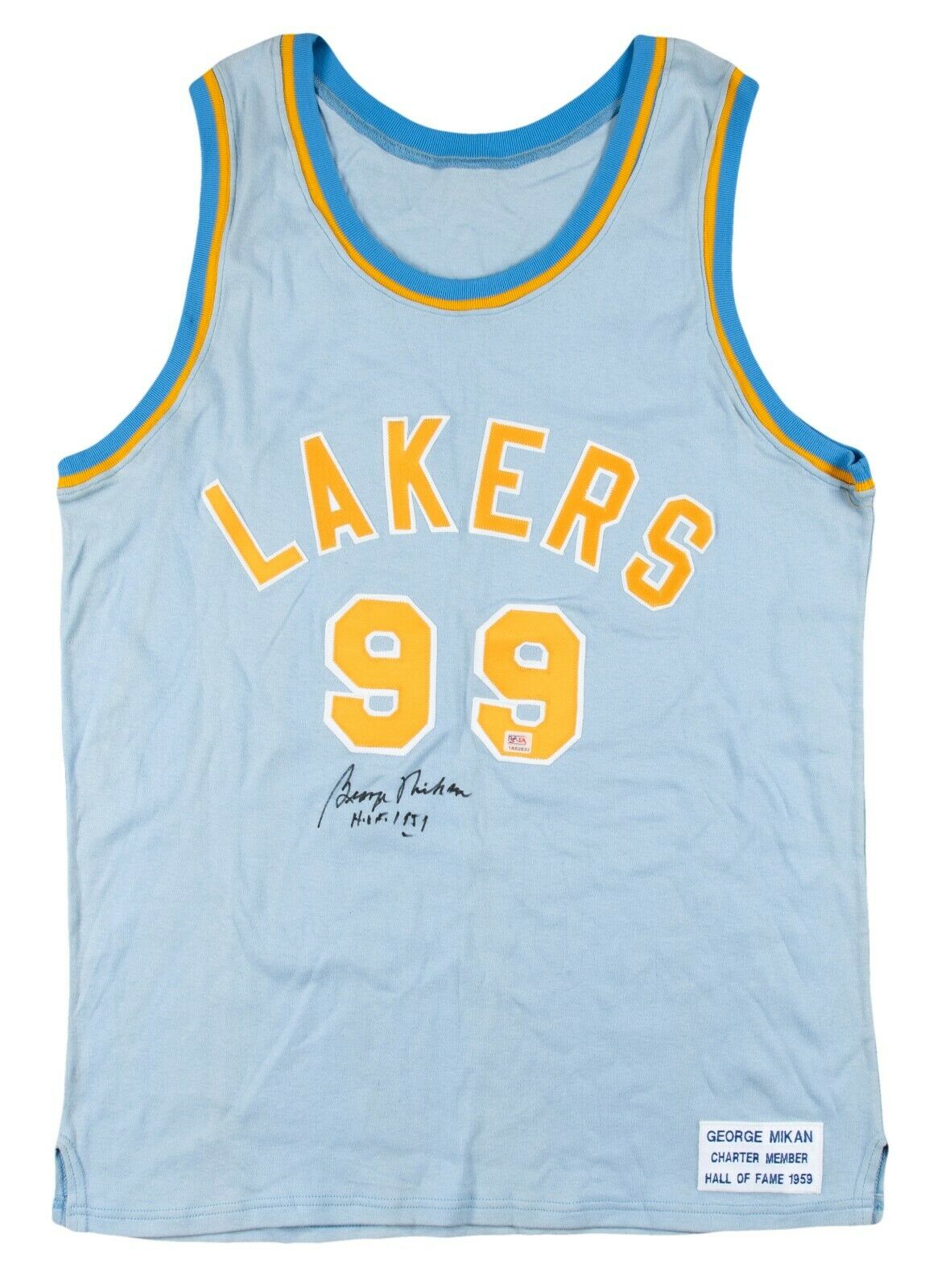 Incredible George Mikan HOF 1959 Signed Minneapolis Lakers Jersey PSA DNA