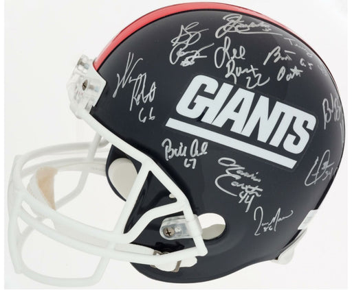 1986 New York Giants Super Bowl Champs Team Signed Full Size Helmet JSA COA
