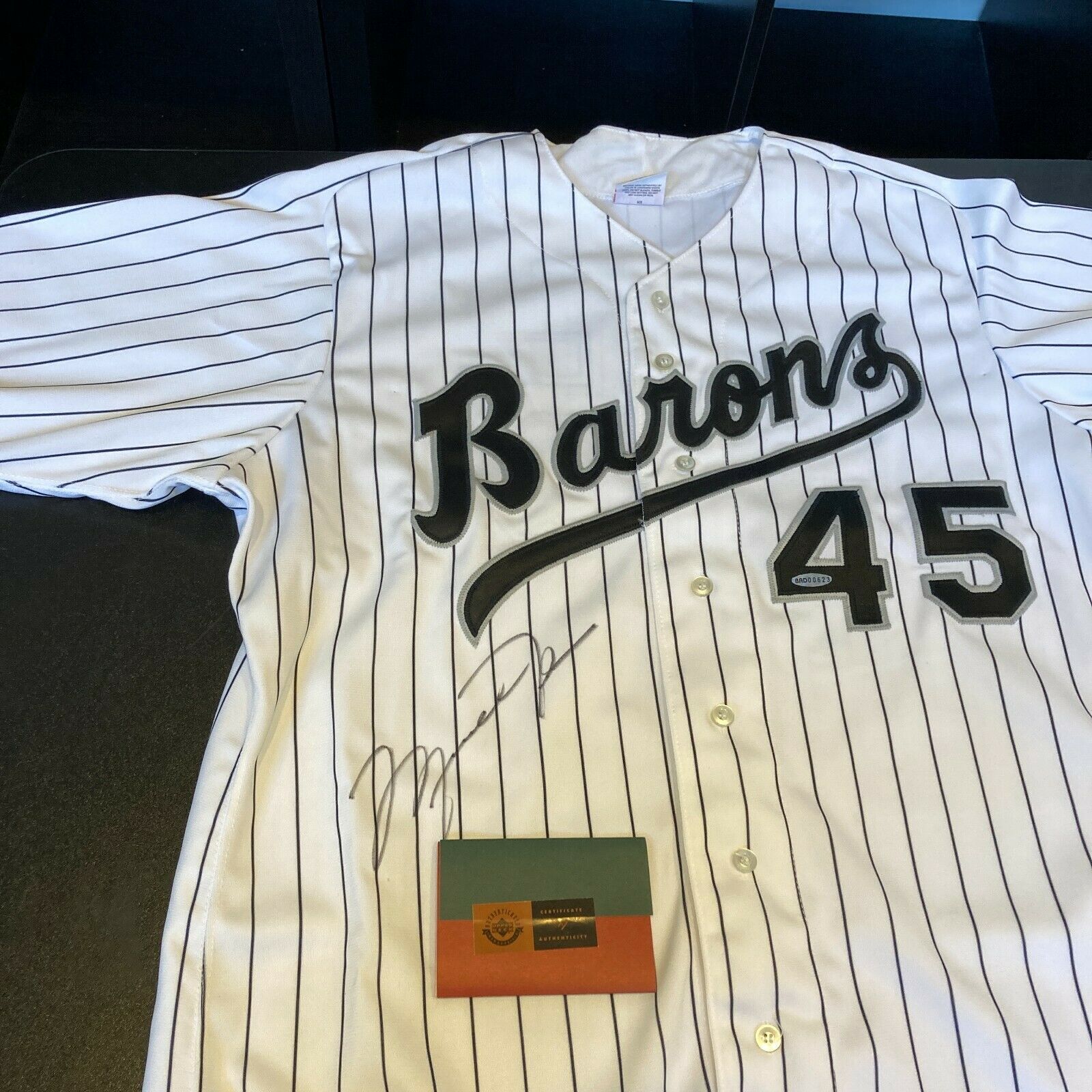 Michael Jordan Signed Birmingham Barons Baseball Jersey Upper Deck UDA COA