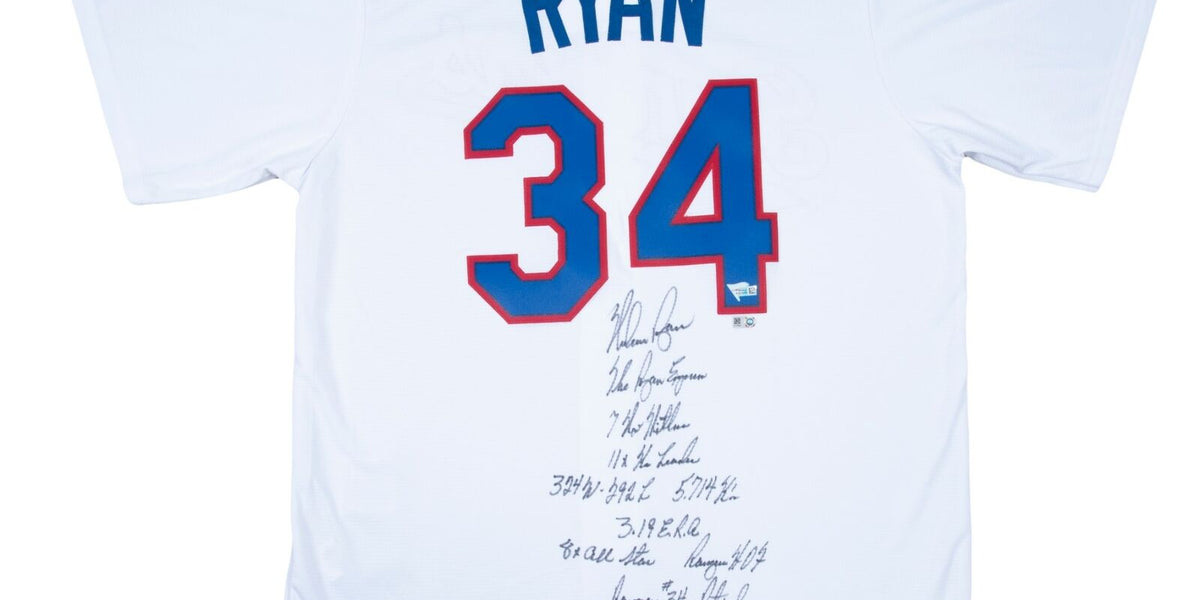 Nolan Ryan Autographed Texas Rangers #34 Majestic Framed Jersey