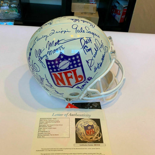 Legendary Running Backs Multi Signed Full Size Helmet 29 Sigs Jim Brown JSA COA