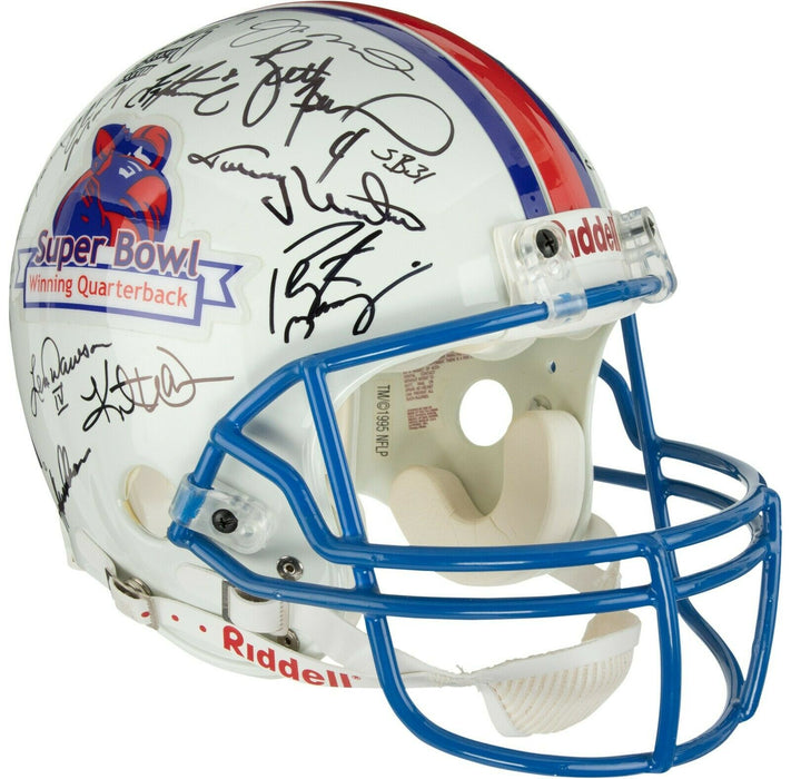 Super Bowl Quarterback Legends Signed Helmet 25 Sigs Tom Brady PSA DNA & Beckett