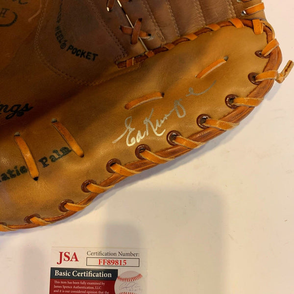 Ed Kranepool Signed 1960's Game Model First Base Baseball Glove JSA COA NY Mets