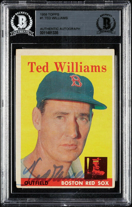 1958 Topps Ted Williams #1 Signed Autographed Baseball Card BGS Beckett
