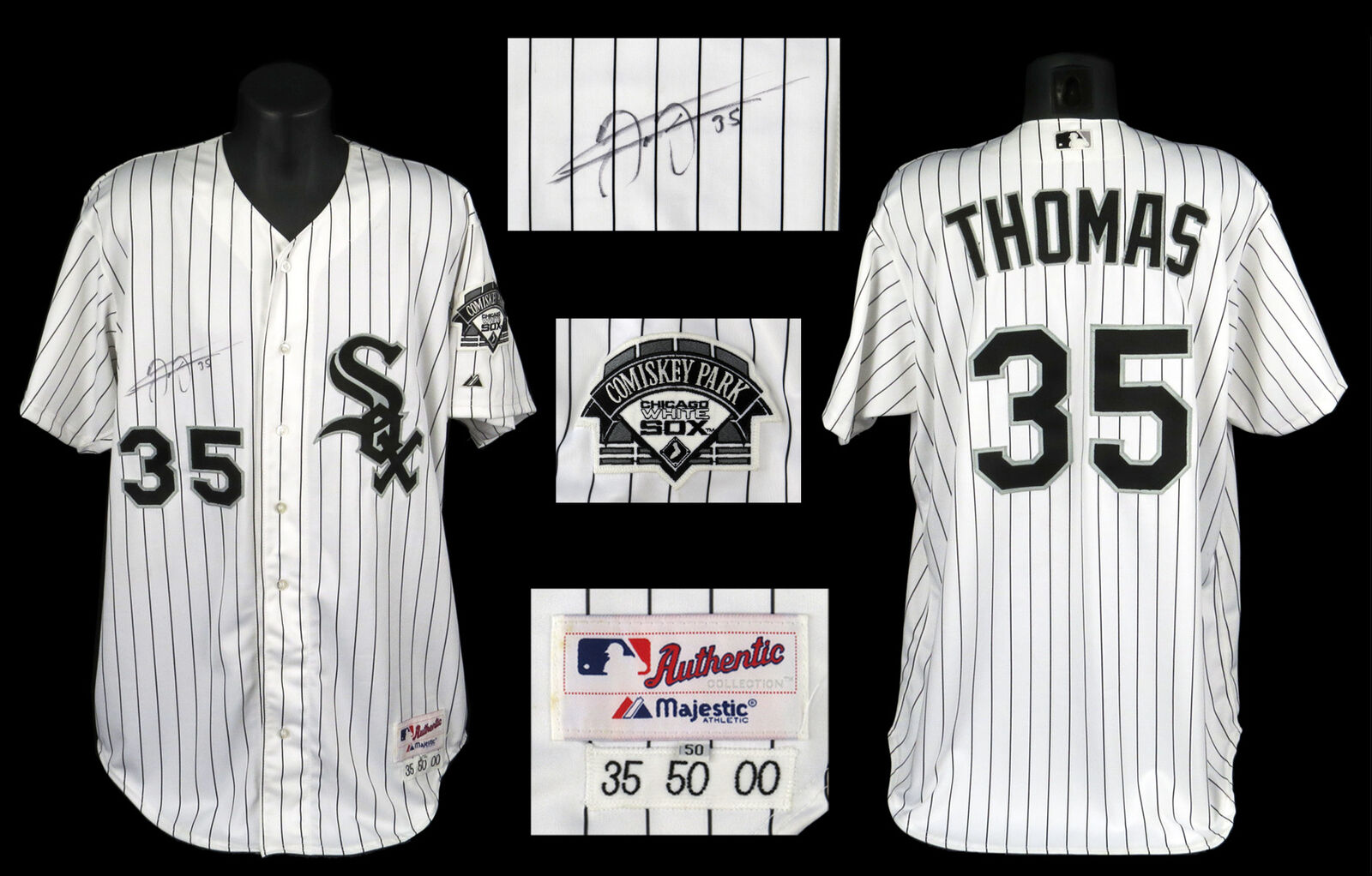Autographed/Signed Frank Thomas Chicago Retro White Baseball Jersey JSA COA