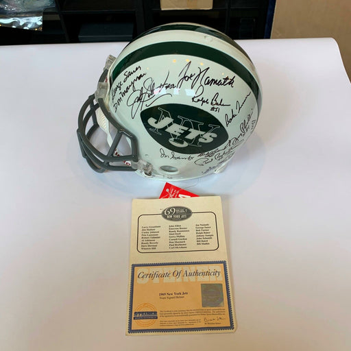 1969 New York Jets Super Bowl Champs Team Signed Full Size Helmet Steiner COA