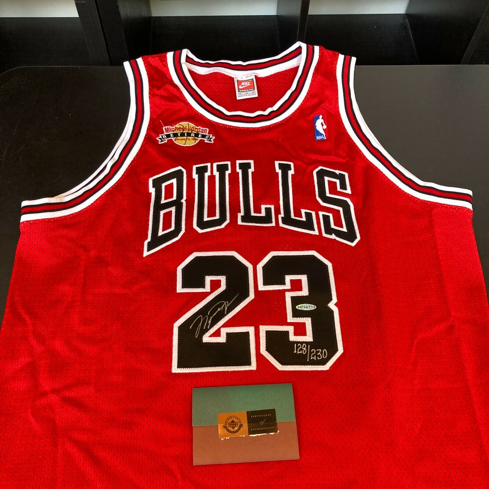 1998-99 Autographed Michael Jordan Jersey (RED) With COA from Upper Deck
