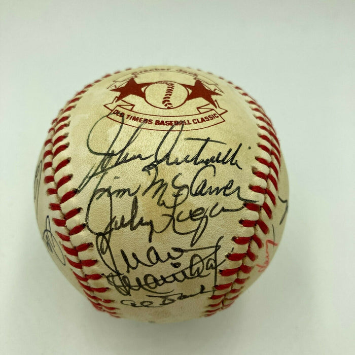 Hall Of Fame Multi Signed Cracker Jack Old Timers Game Baseball Beckett COA