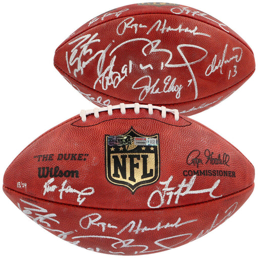 Tom Brady Peyton Manning Quarterback Legends Signed Football #13/24 Fanatics COA