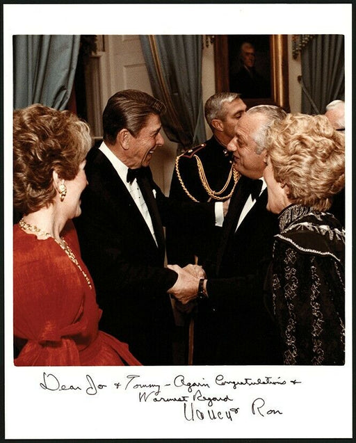 President Ronald Reagan & Wife Signed 1988 World Series Photo To Lasorda PSA DNA