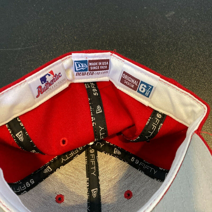 Johnny Bench Signed Authentic Cincinnati Reds Game Model Hat JSA COA