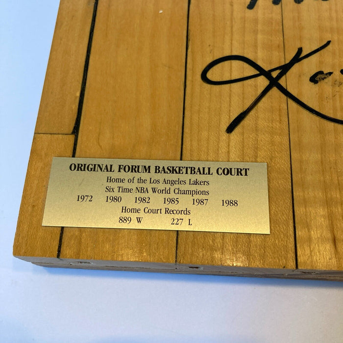 Kobe Bryant & Magic Johnson Signed Los Angeles Lakers Forum Game Used Floor JSA