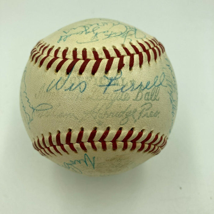 Moe Berg Goose Goslin Sam Rice Washington Senators Legends Signed Baseball PSA