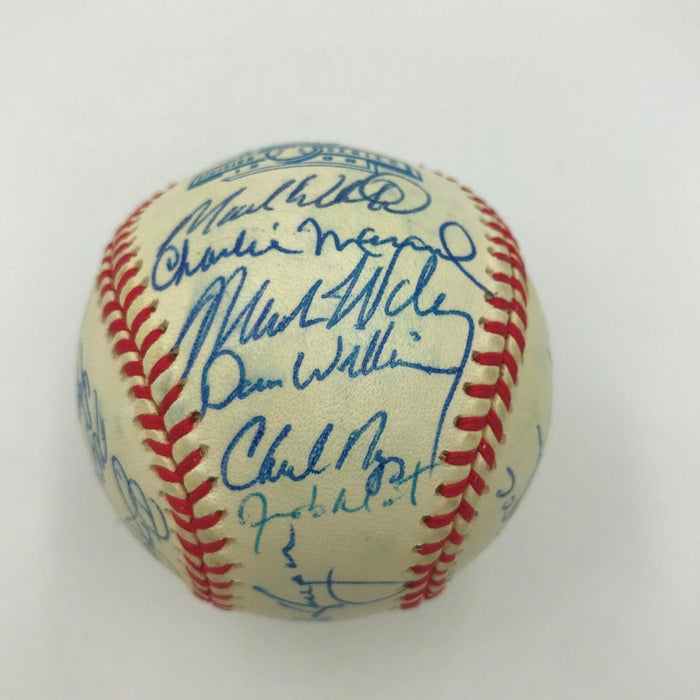 1998 Cleveland Indians Team Signed ALCS Baseball Jim Thome 31 Sigs PSA DNA COA