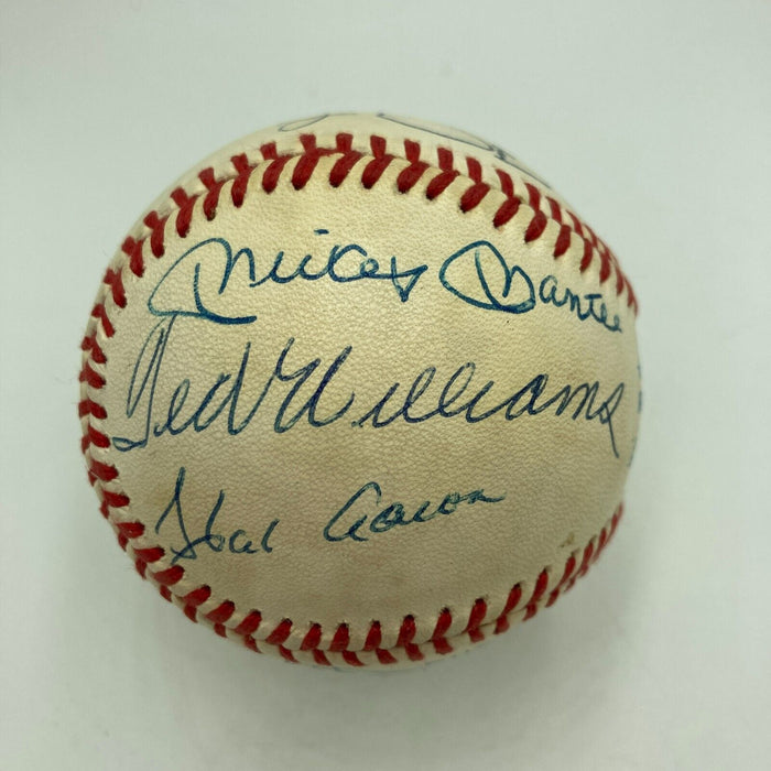 Ted Williams Willie Mays Hank Aaron 500 Home Run Signed Baseball JSA COA