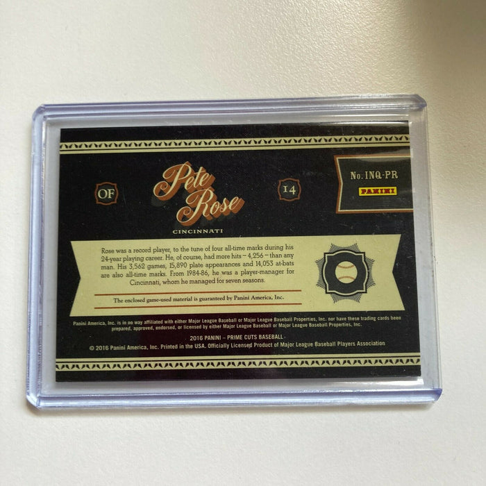 2016 Playoff Prime Cuts #12/25 Pete Rose Game Used Jersey Bat Card