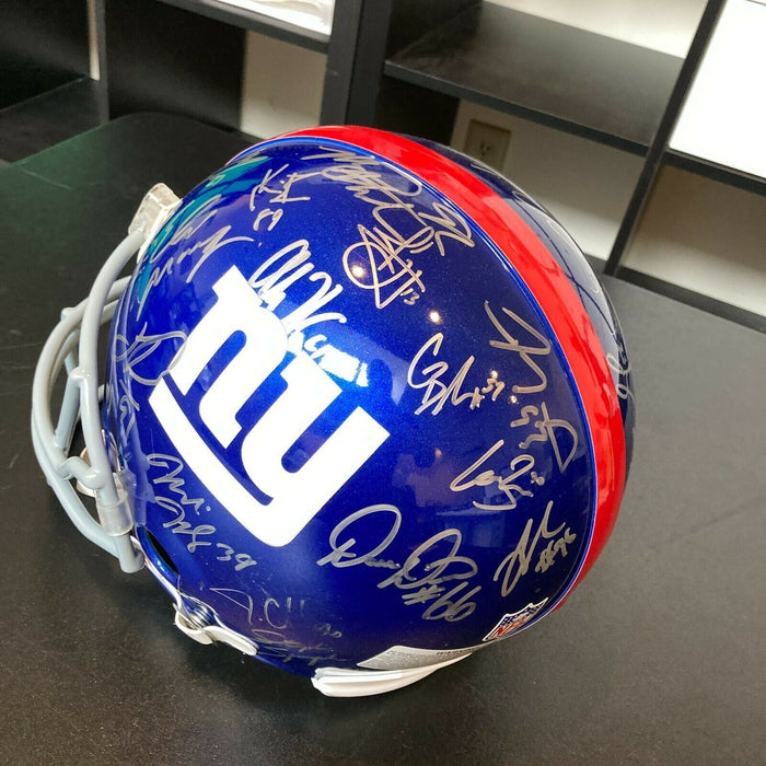 2007 New York Giants Super Bowl Champs Team Signed Full Size Helmet Steiner COA