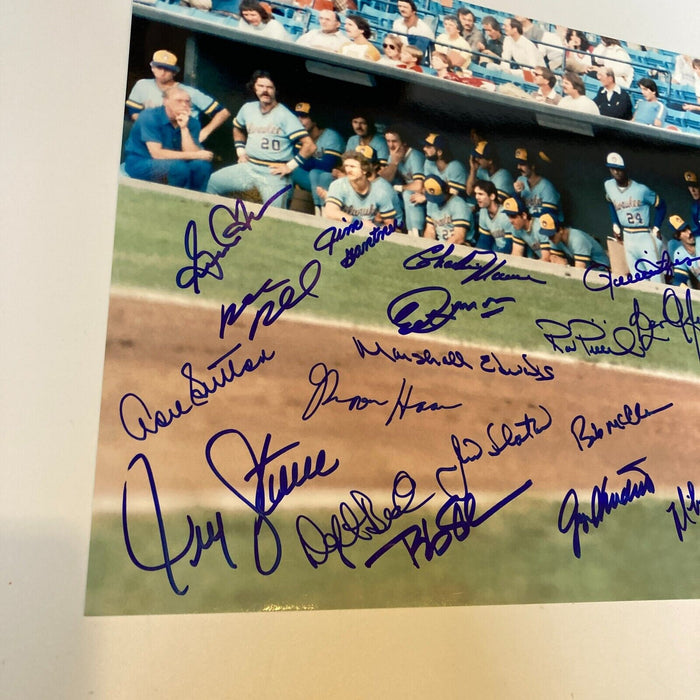 1982 Milwaukee Brewers American League Champs Team Signed 11x14 Photo JSA COA