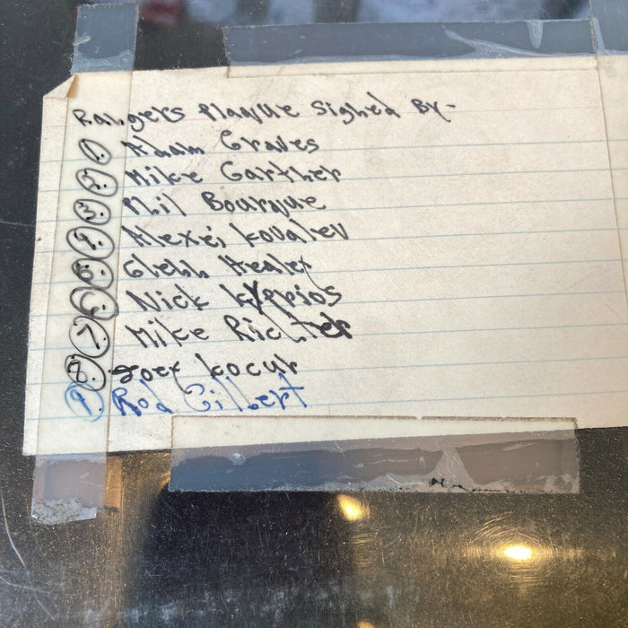 Mike Richter Rod Gilbert New York Rangers Legends Signed Mini Plaque