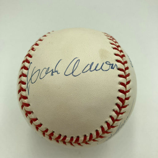 Hank Aaron Al Downing Joe Ferguson 715th Home Run 4-8-1974 Signed Baseball PSA