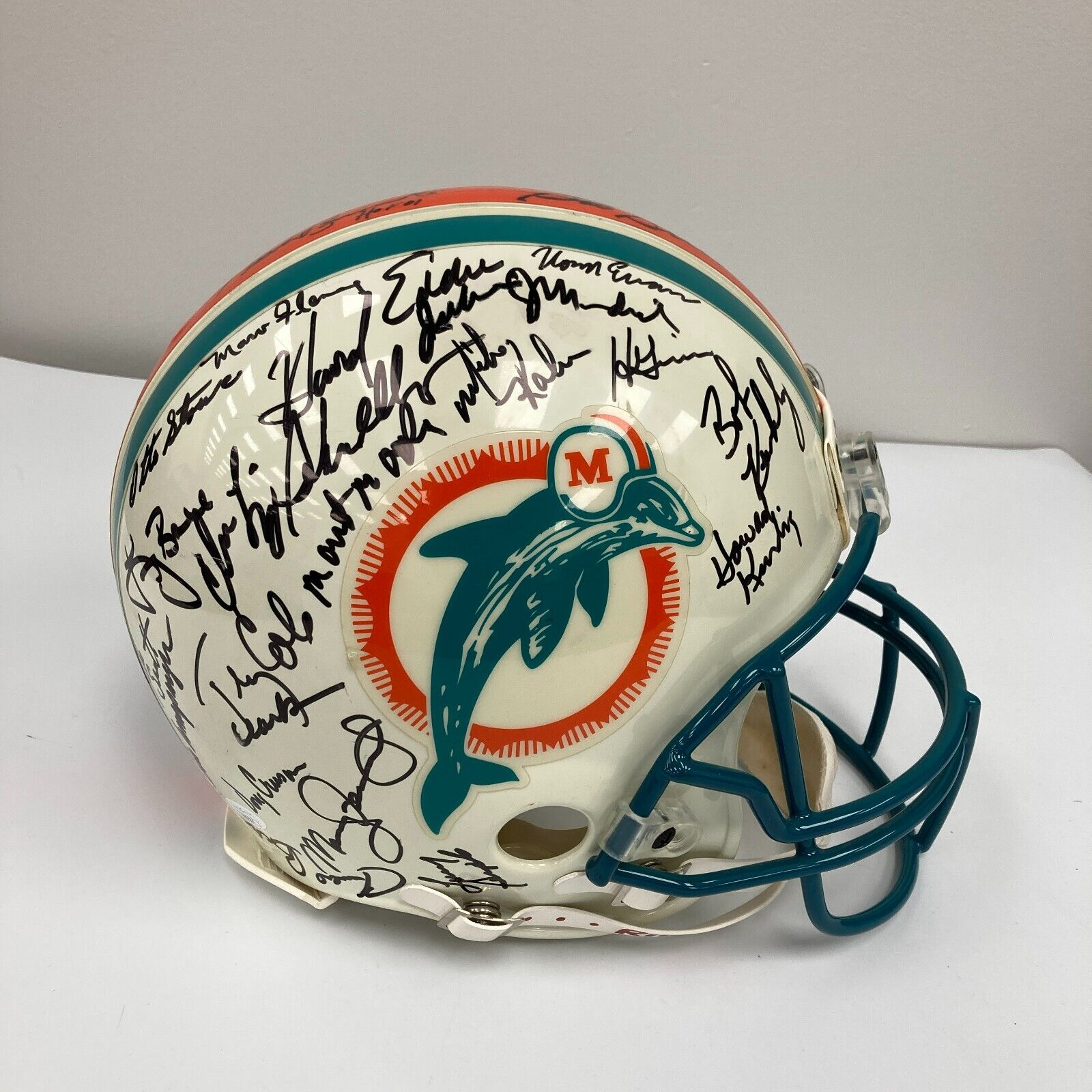 1972 Miami Dolphins Super Bowl Champs Team Signed Helmet Steiner Coa