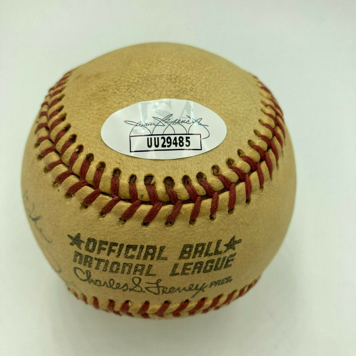 Pete Rose 1970's Playing Days Signed National League Feeney Baseball JSA COA