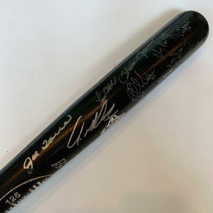 1999 Yankees World Series Champs Team Signed Bat Derek Jeter Mariano Rivera PSA