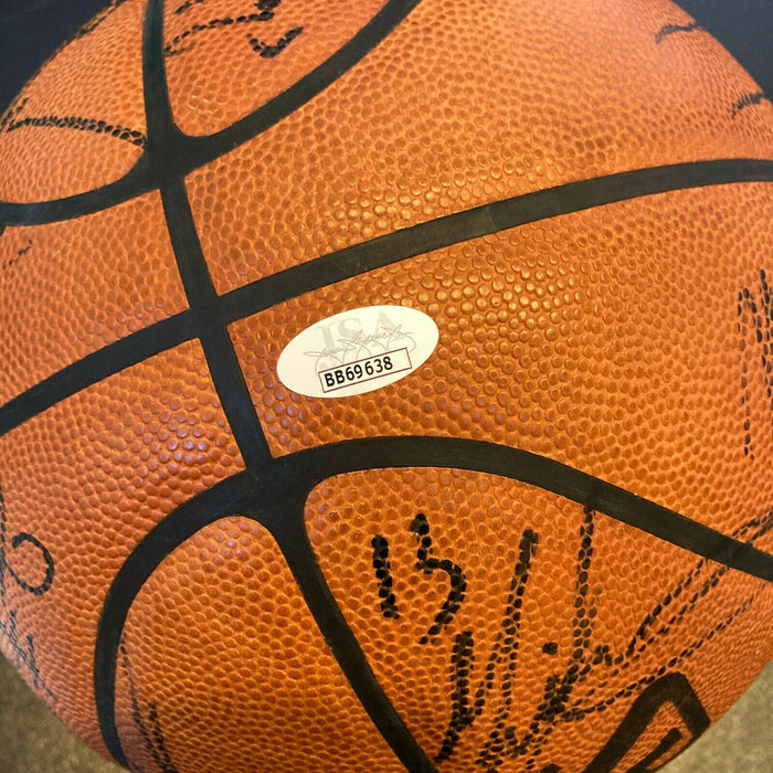 2007-08 Utah Jazz Team Signed Game Used Official NBA Game Basketball JSA COA