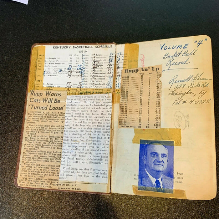 1953-54 Kentucky Wildcats Team Signed Scrapbook From Lou Tsioropoulos JSA COA
