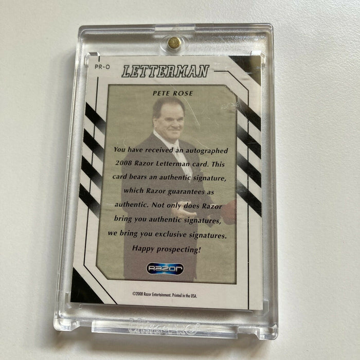 2008 Razor Letterman Pete Rose Auto Patch Signed Baseball Card