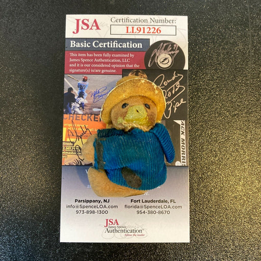 Michael Bond Signed Paddington Bear Toy Doll JSA COA Paddington Bear Creator