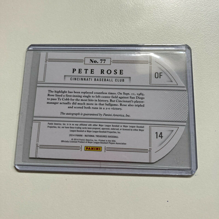 2014 Panini National Treasures Pete Rose #13/25 Signed Baseball Card Auto