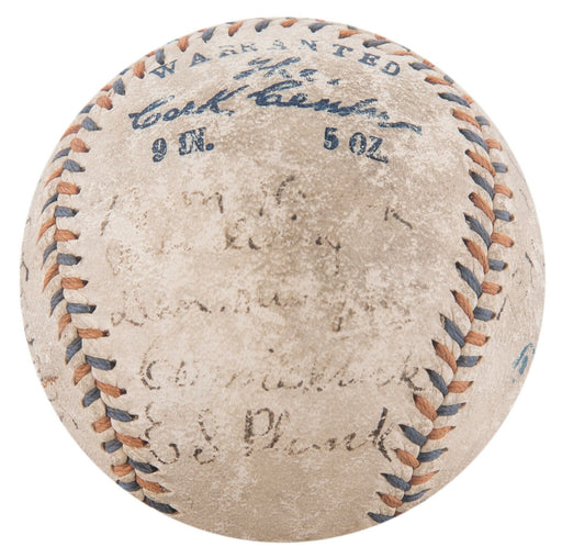 Eddie Plank 1913 Philadelphia Athletics A's W.S. Champs Team Signed Baseball JSA