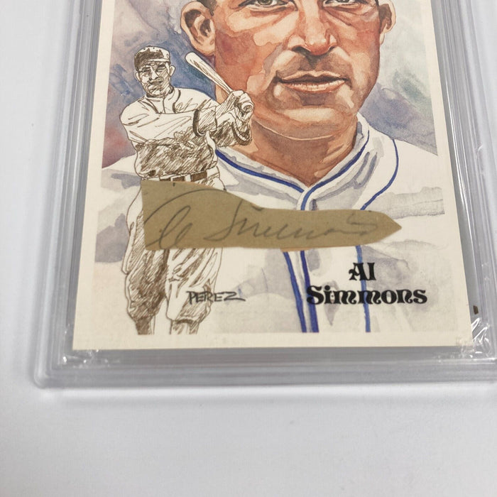 Al Simmons Signed Hall Of Fame Perez Steele Postcard Cut Signature PSA DNA